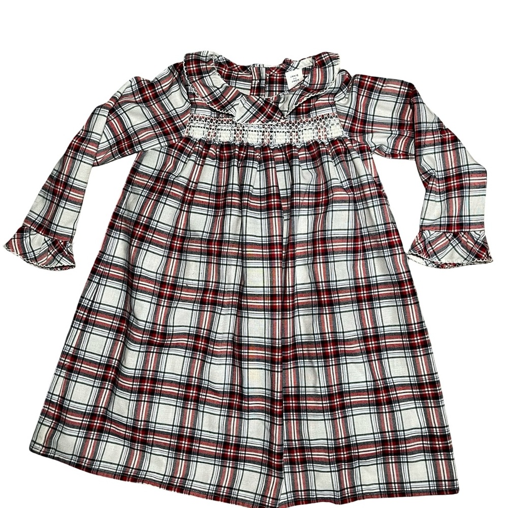 Janie and Jack Bradbury Red Plaid Goodnight Nightgown Size 3